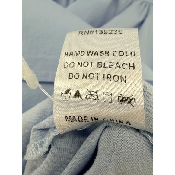 Pomander Place Light Blue Cleia Long Sleeve Drop Waist Mini Dress Size Large - Picture 5 of 6